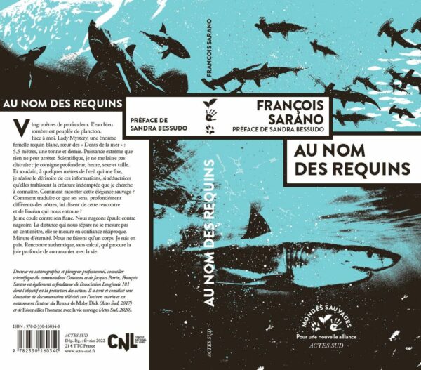 Au nom des requins, François Sarano, Actes Sud, 1e & 4e de couverture