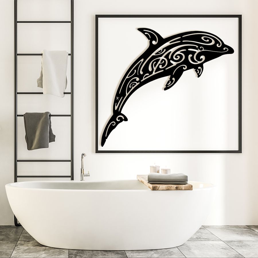 Fenua Factory création murale dauphin en métal acier thermolaqué