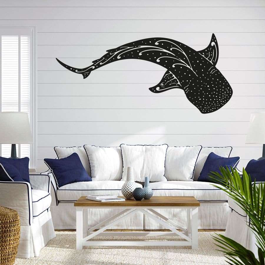 Fenua Factory création murale en métal acier thermolaqué de requin baleine