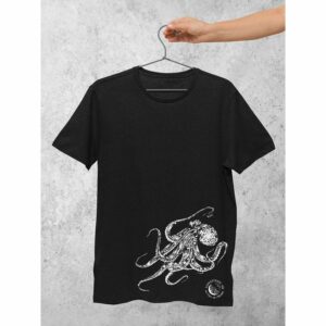 T-shirt noir motif poulpe homme Longitude 181 par Fenua Factory