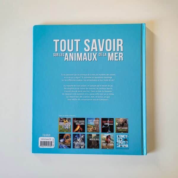 4e de couverture du livre 'Tout savoir sur les animaux de la mer'