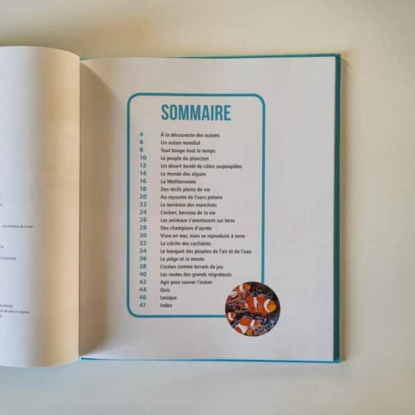 Sommaire du livre 'Tout savoir sur les animaux de la mer'